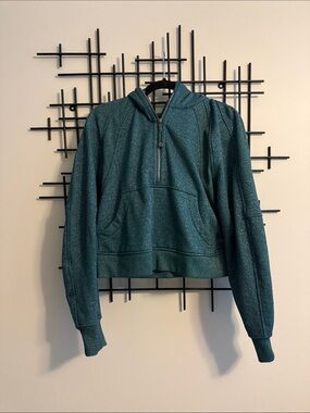 Lululemon Scuba Sparkle Teal Half-Zip Hoodie
